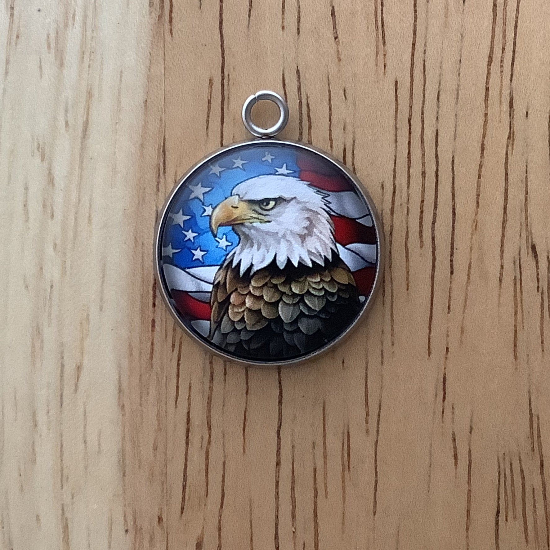 Patriotic Eagles & Flags Stained Glass Style Charms - ILikeWorms