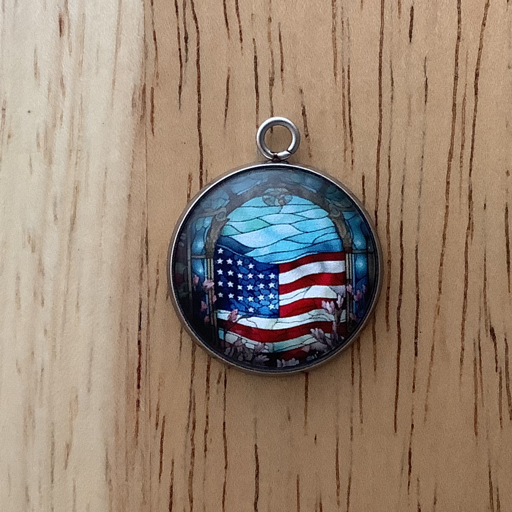 Patriotic Eagles & Flags Stained Glass Style Charms - ILikeWorms