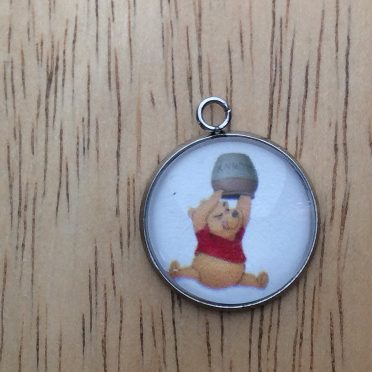 Winnie the Pooh glass cabochon charm