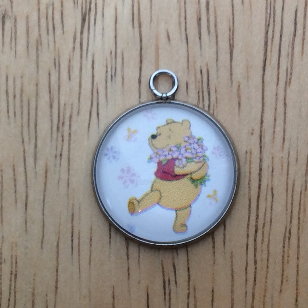 Winnie the Pooh glass cabochon charm