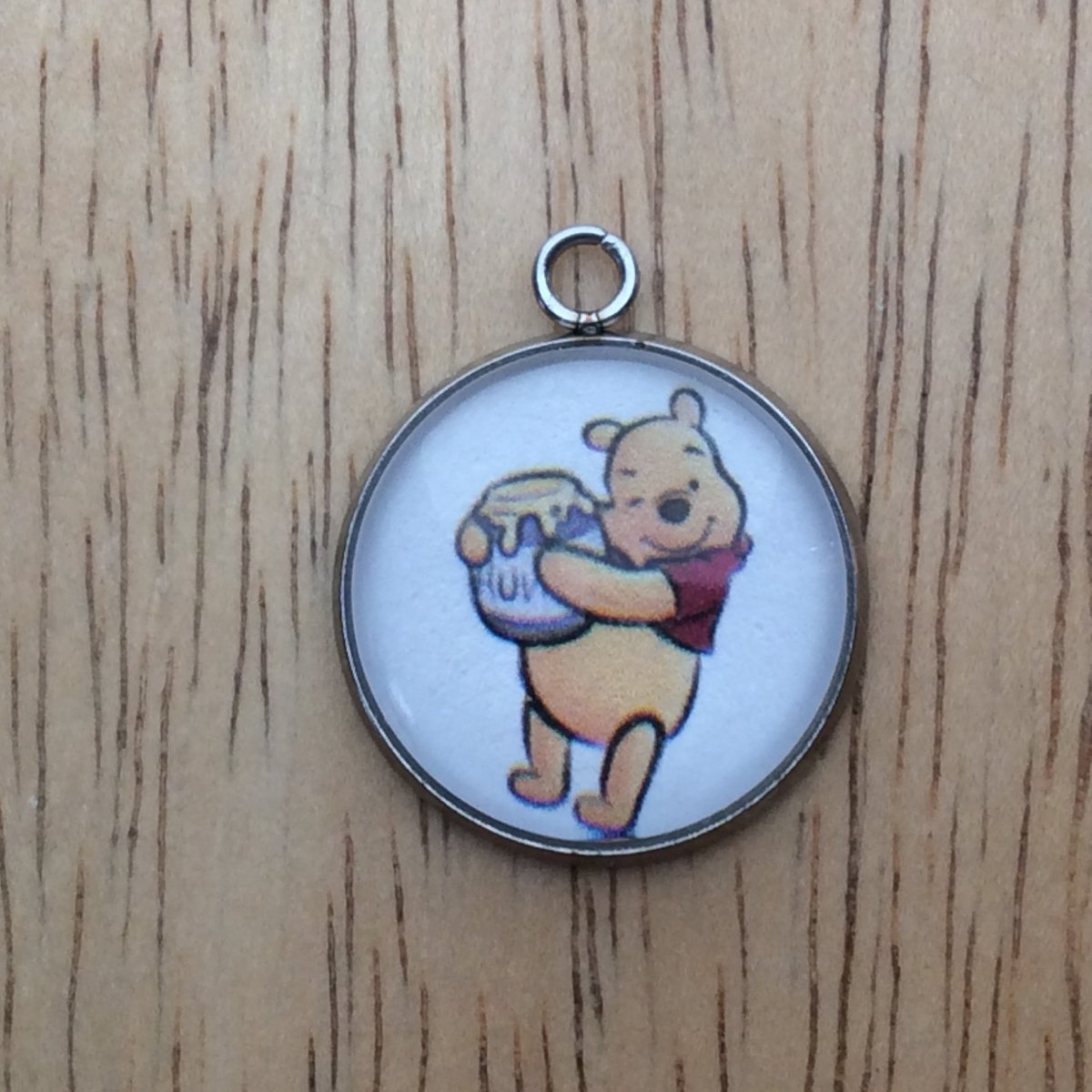 Winnie the Pooh glass cabochon charm