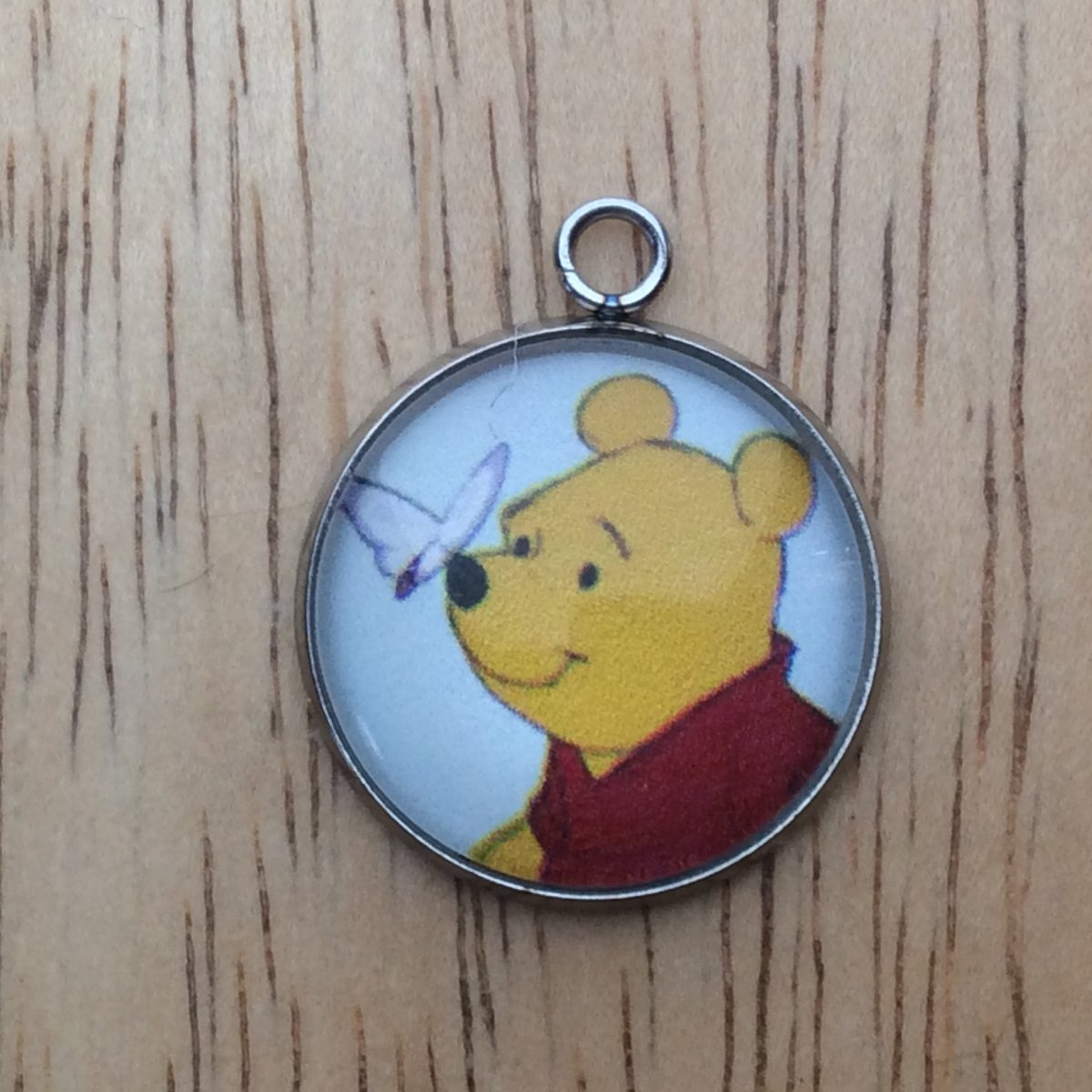 Winnie the Pooh glass cabochon charm