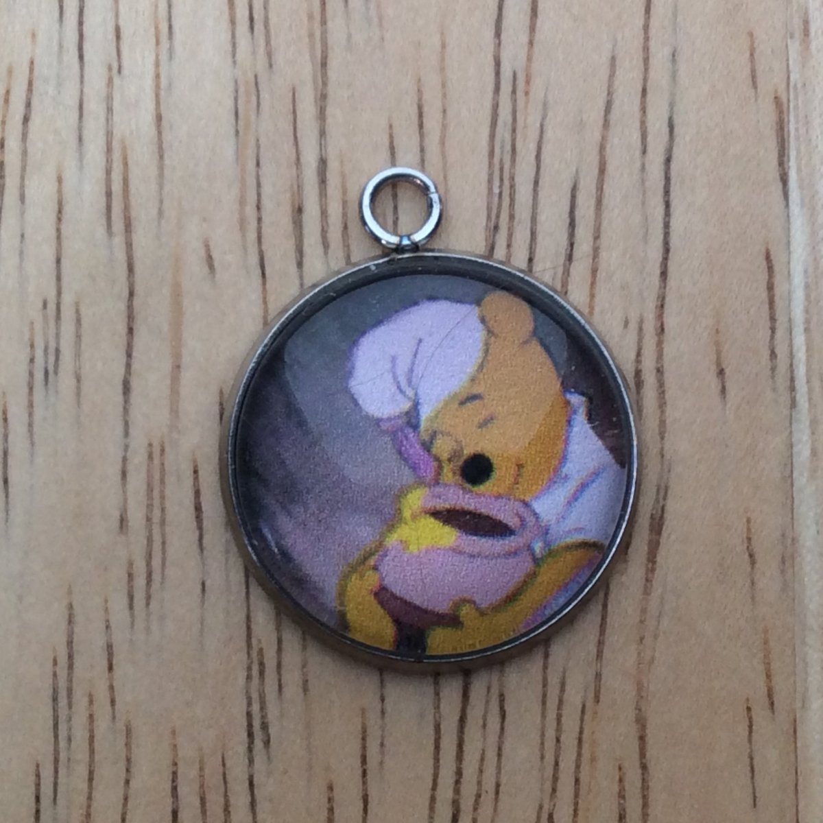 Winnie the Pooh glass cabochon charm