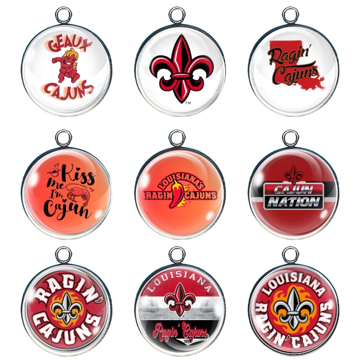 9 ragin cajun glass cabochon charms