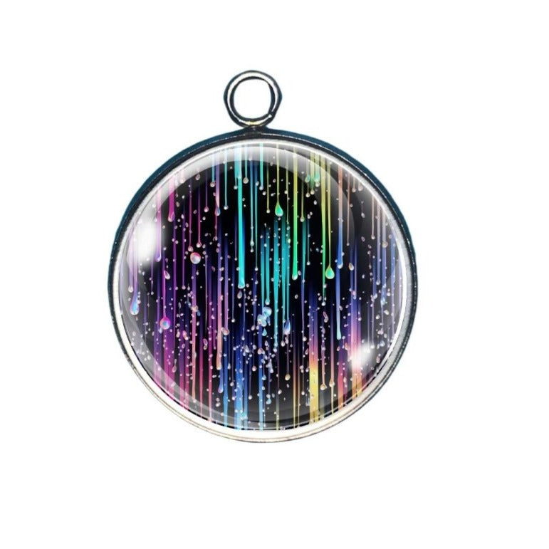 Rainbow Tears Glass Cabochon Charm