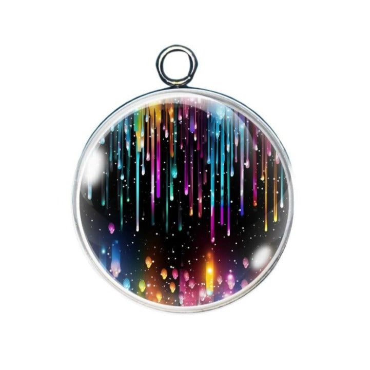 Rainbow Tears Glass Cabochon Charm