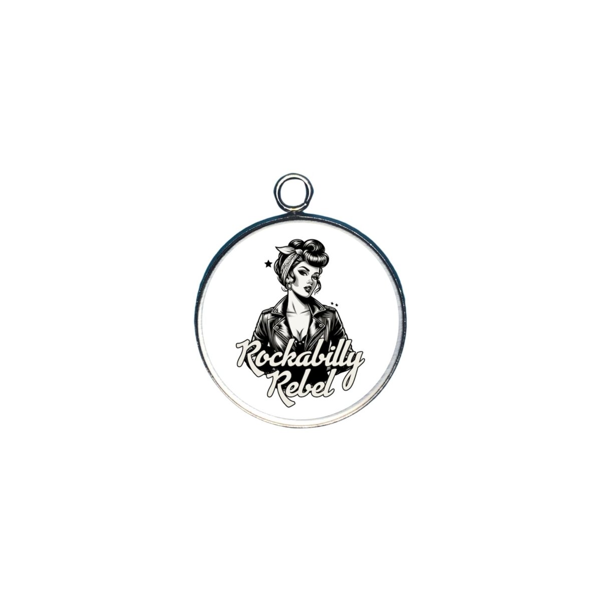 retro pinup girl glass cabochon charm