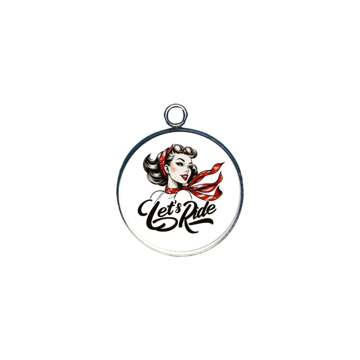 retro pinup girl glass cabochon charm