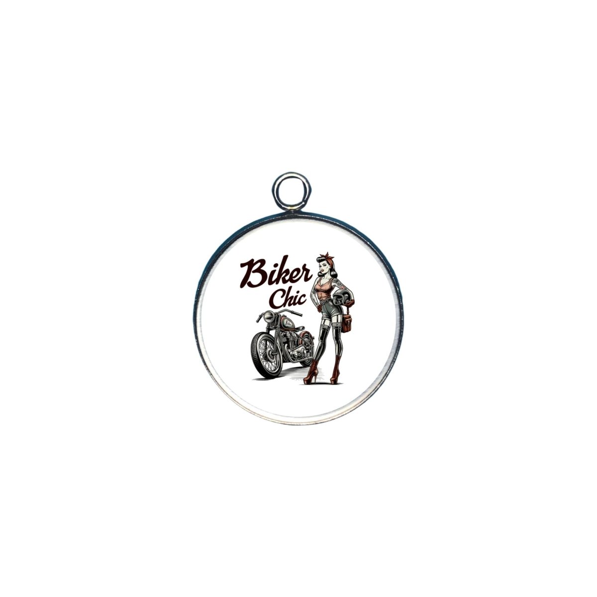 retro pinup girl glass cabochon charm