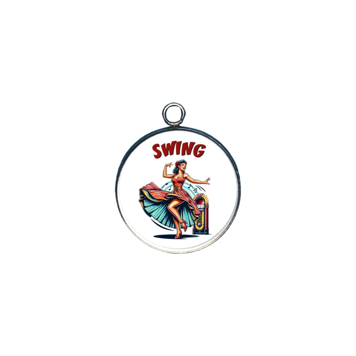 retro pinup girl glass cabochon charm