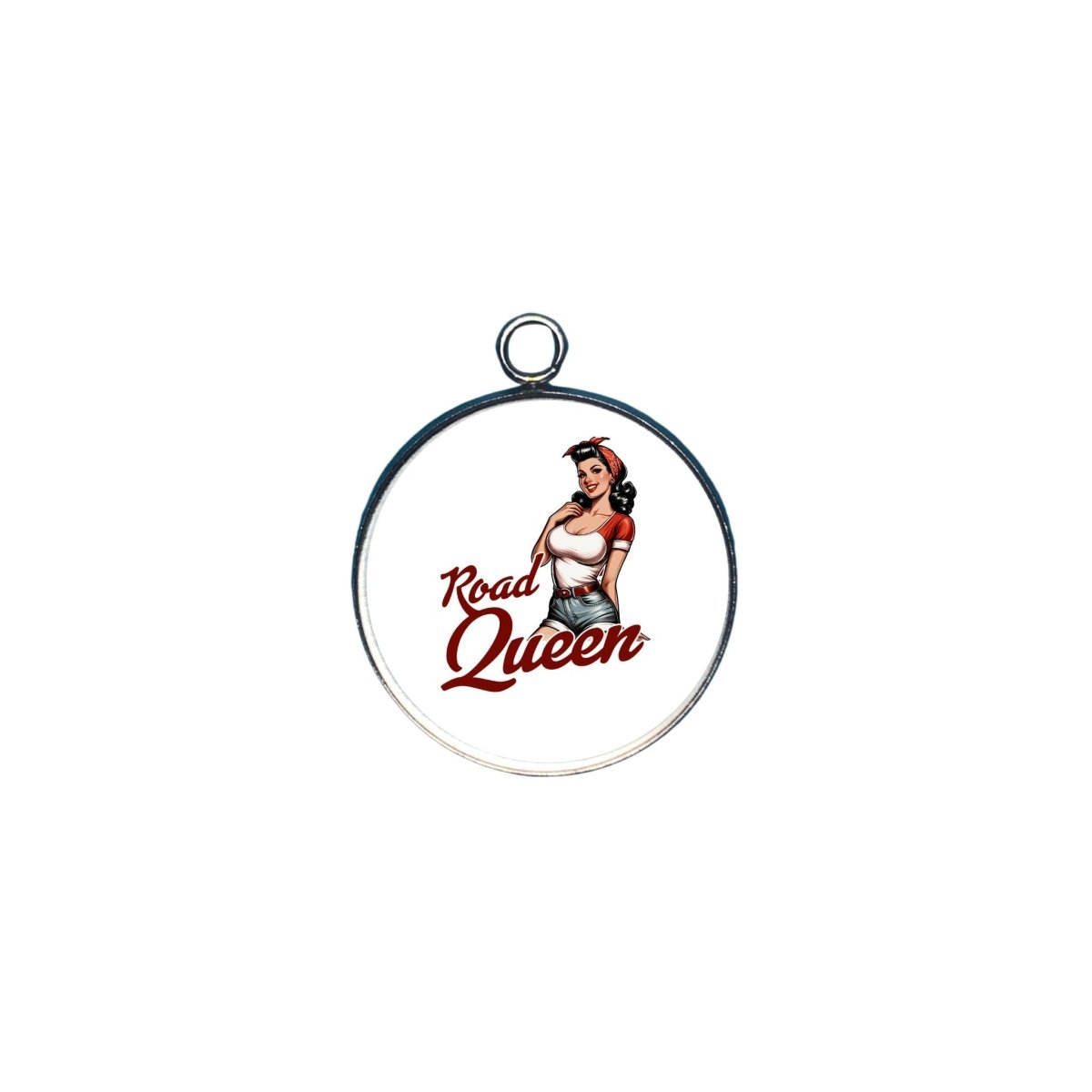 retro pinup girl glass cabochon charm