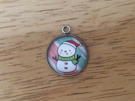 Retro Snowman Glass Cabochon Charms - ILikeWorms