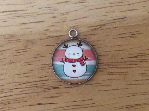 Retro Snowman Glass Cabochon Charms - ILikeWorms