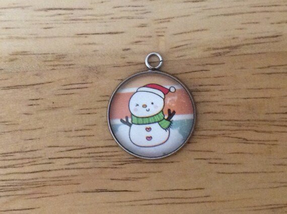 Retro Snowman Glass Cabochon Charms - ILikeWorms