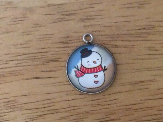 Retro Snowman Glass Cabochon Charms - ILikeWorms