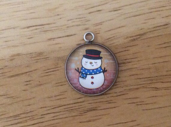 Retro Snowman Glass Cabochon Charms - ILikeWorms