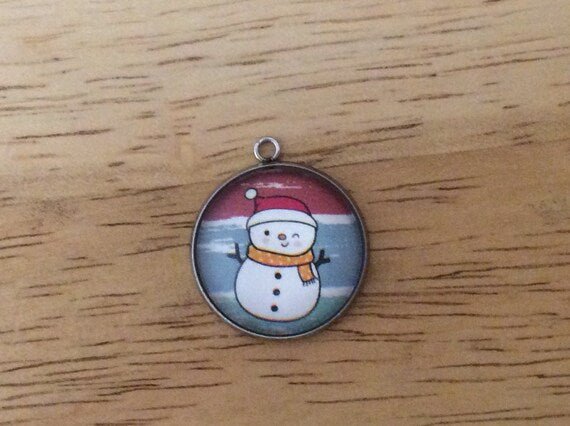 Retro Snowman Glass Cabochon Charms - ILikeWorms