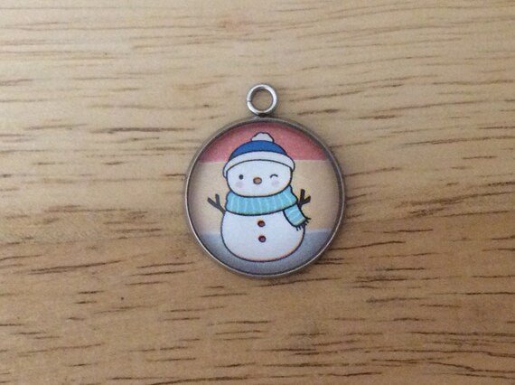 Retro Snowman Glass Cabochon Charms - ILikeWorms