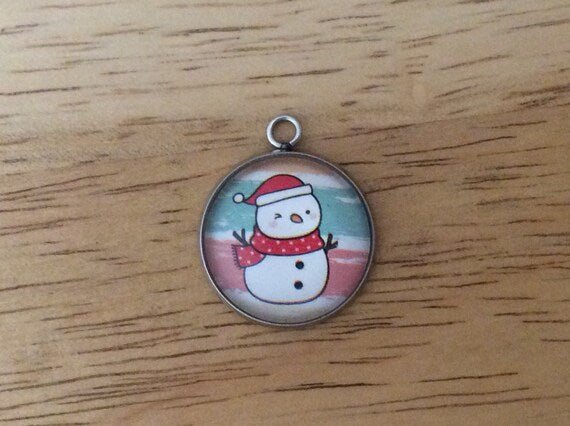 Retro Snowman Glass Cabochon Charms - ILikeWorms