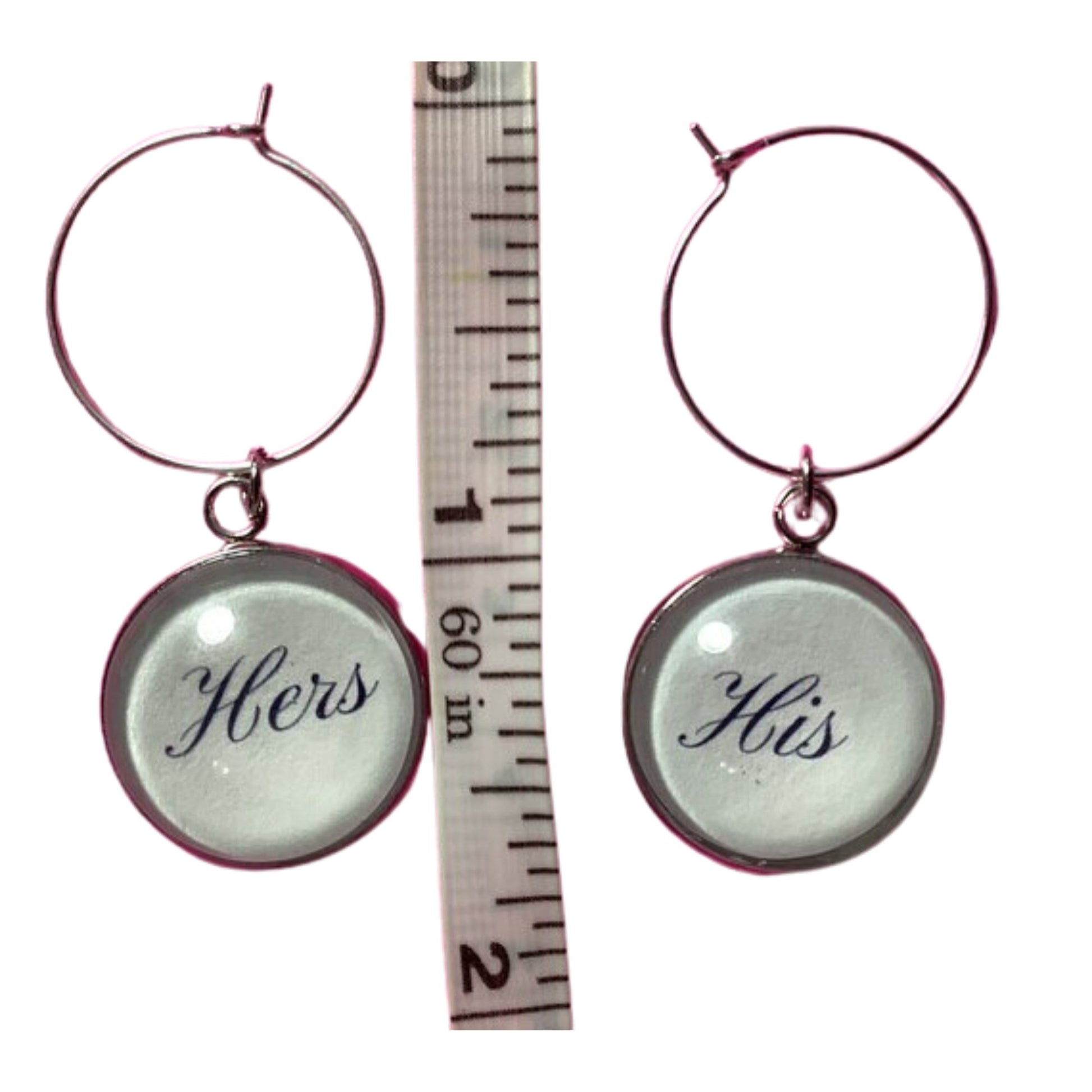 Set of 2 Custom Photo Wine Glass Ring Charms - ILikeWorms