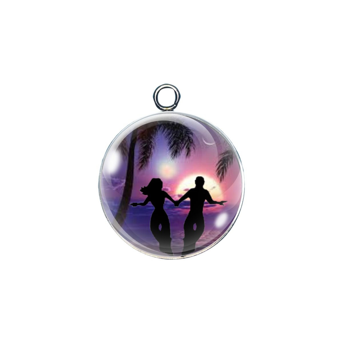 Shag dancing glass cabochon charm