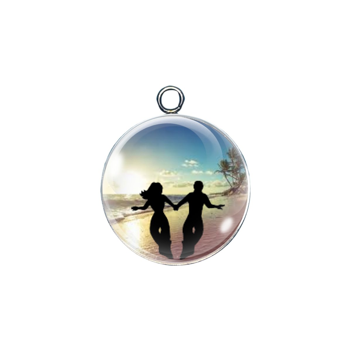 Shag dancing glass cabochon charm