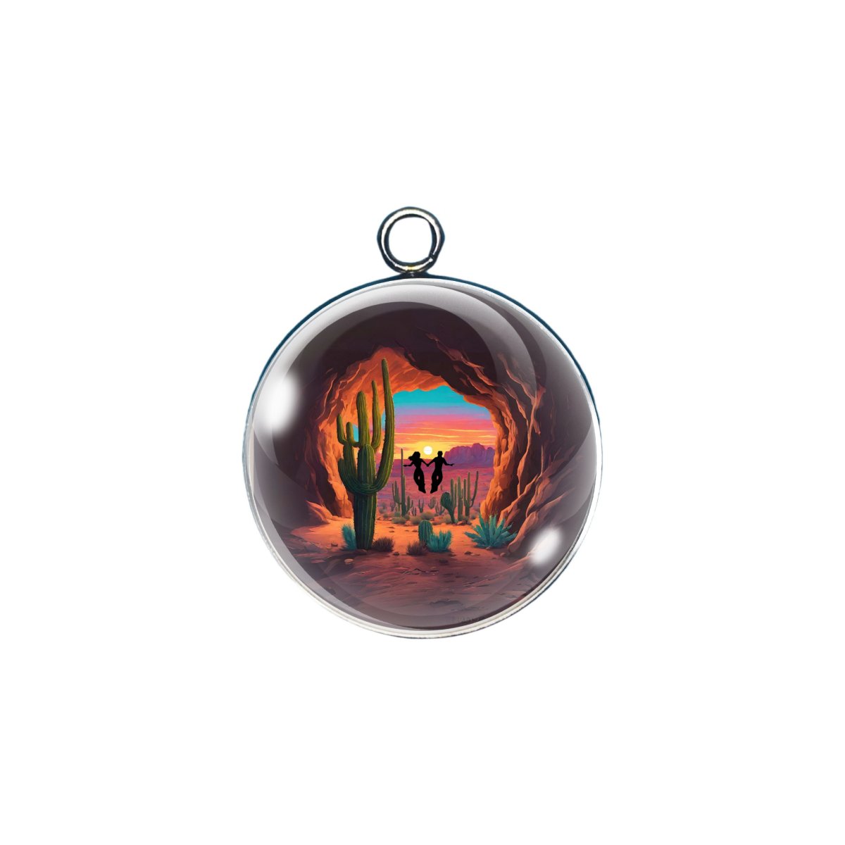 Shag dancing glass cabochon charm