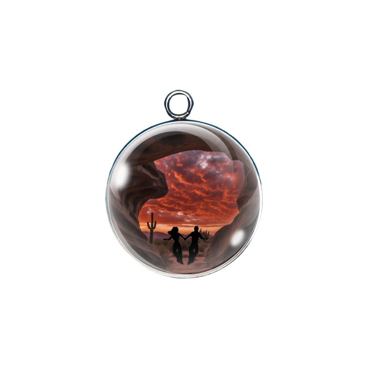 Shag dancing glass cabochon charm