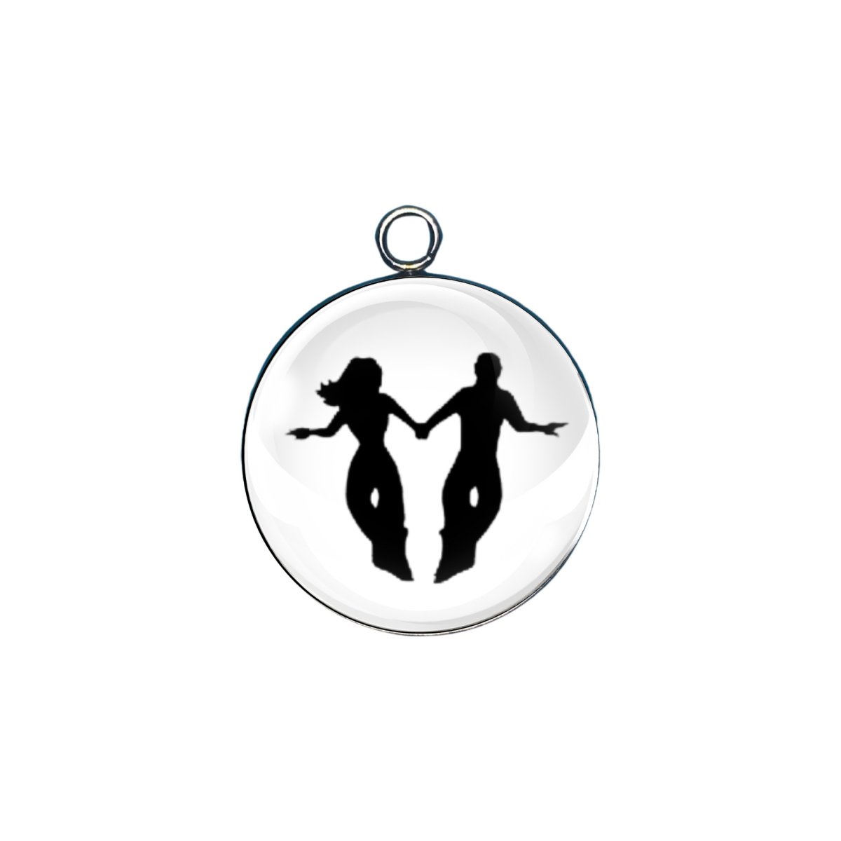 Shag dancing glass cabochon charm