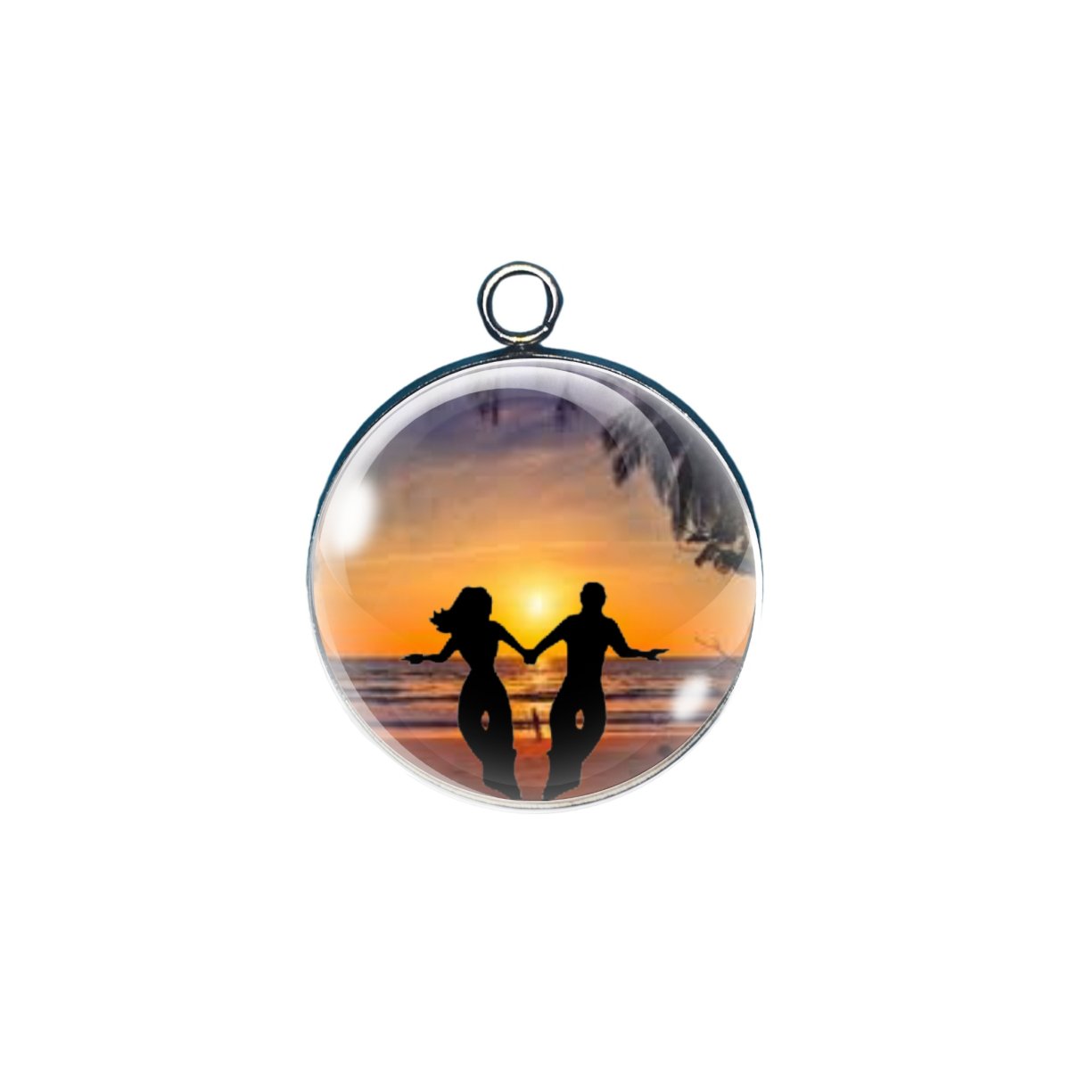 Shag dancing glass cabochon charm