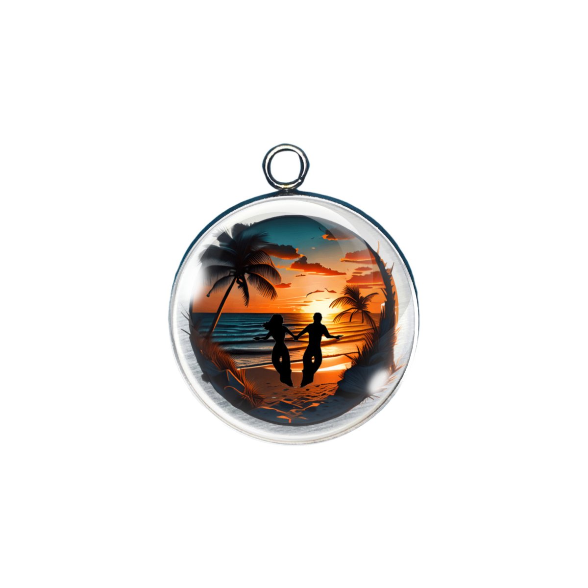 Shag dancing glass cabochon charm