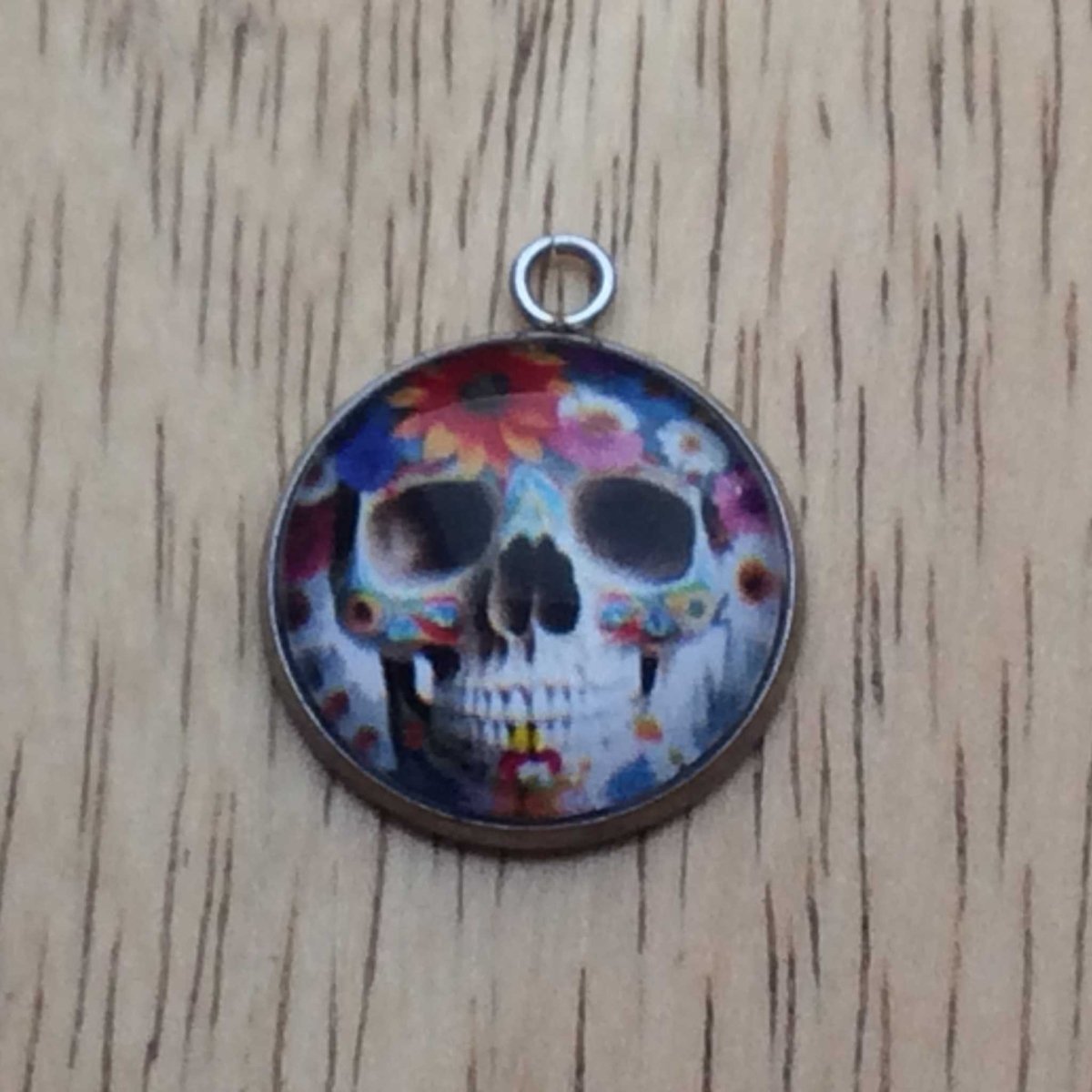 skull glass cabochon charm