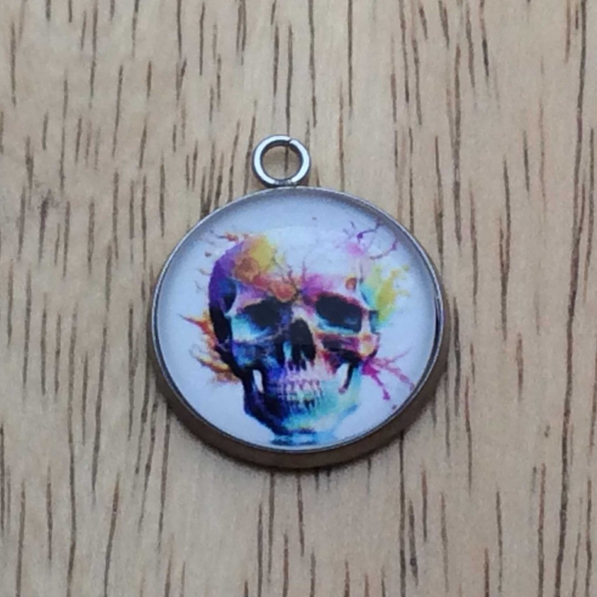 skull glass cabochon charm