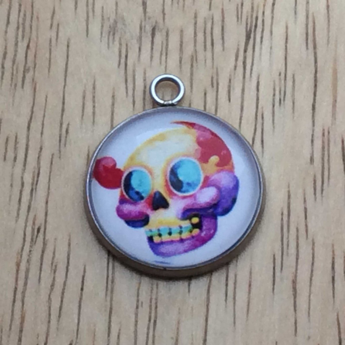 skull glass cabochon charm