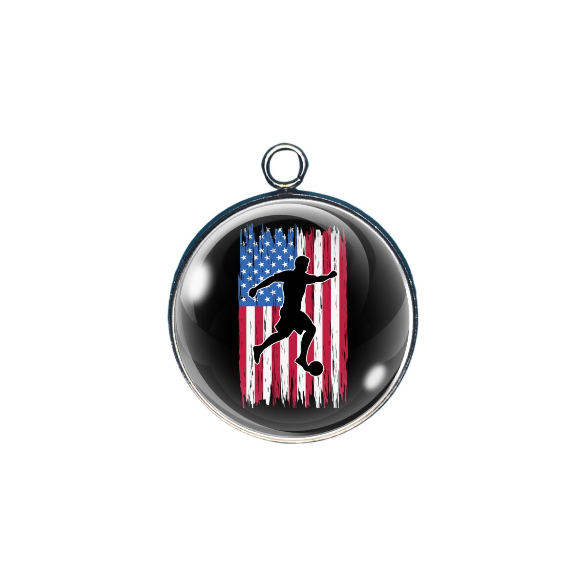 Soccer Glass cabochon charm