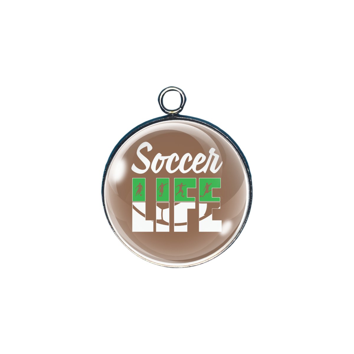 Soccer Glass cabochon charm