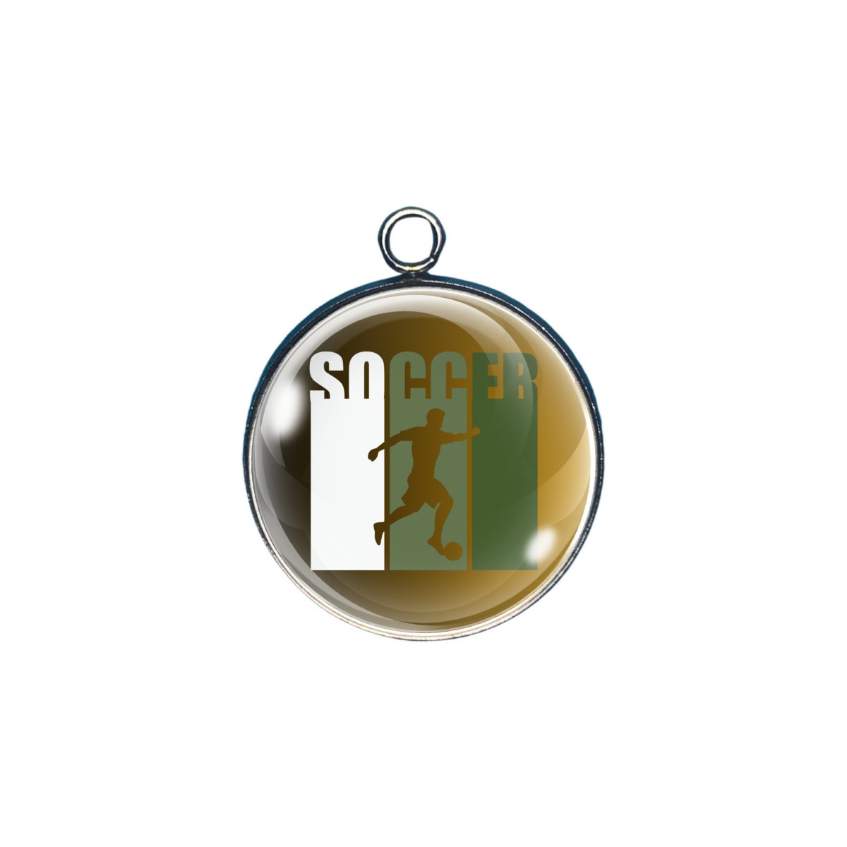 Soccer Glass cabochon charm