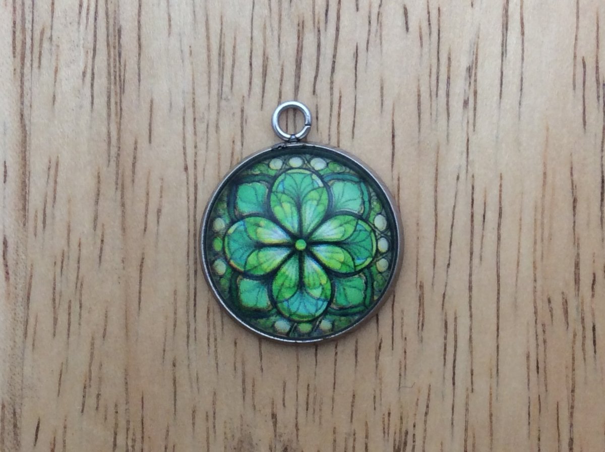 st patricks day clover glass cabochon charm