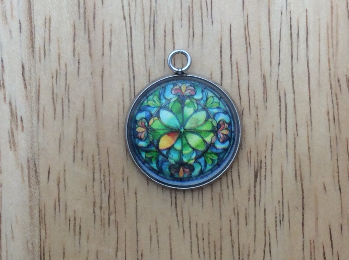 st patricks day clover glass cabochon charm