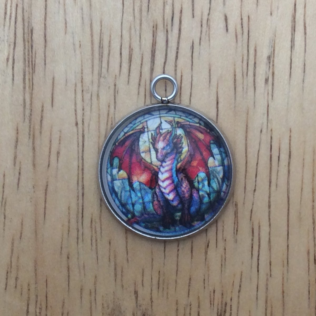 dragon glass cabochon charm