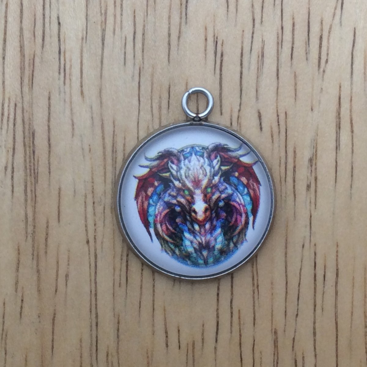 dragon glass cabochon charm