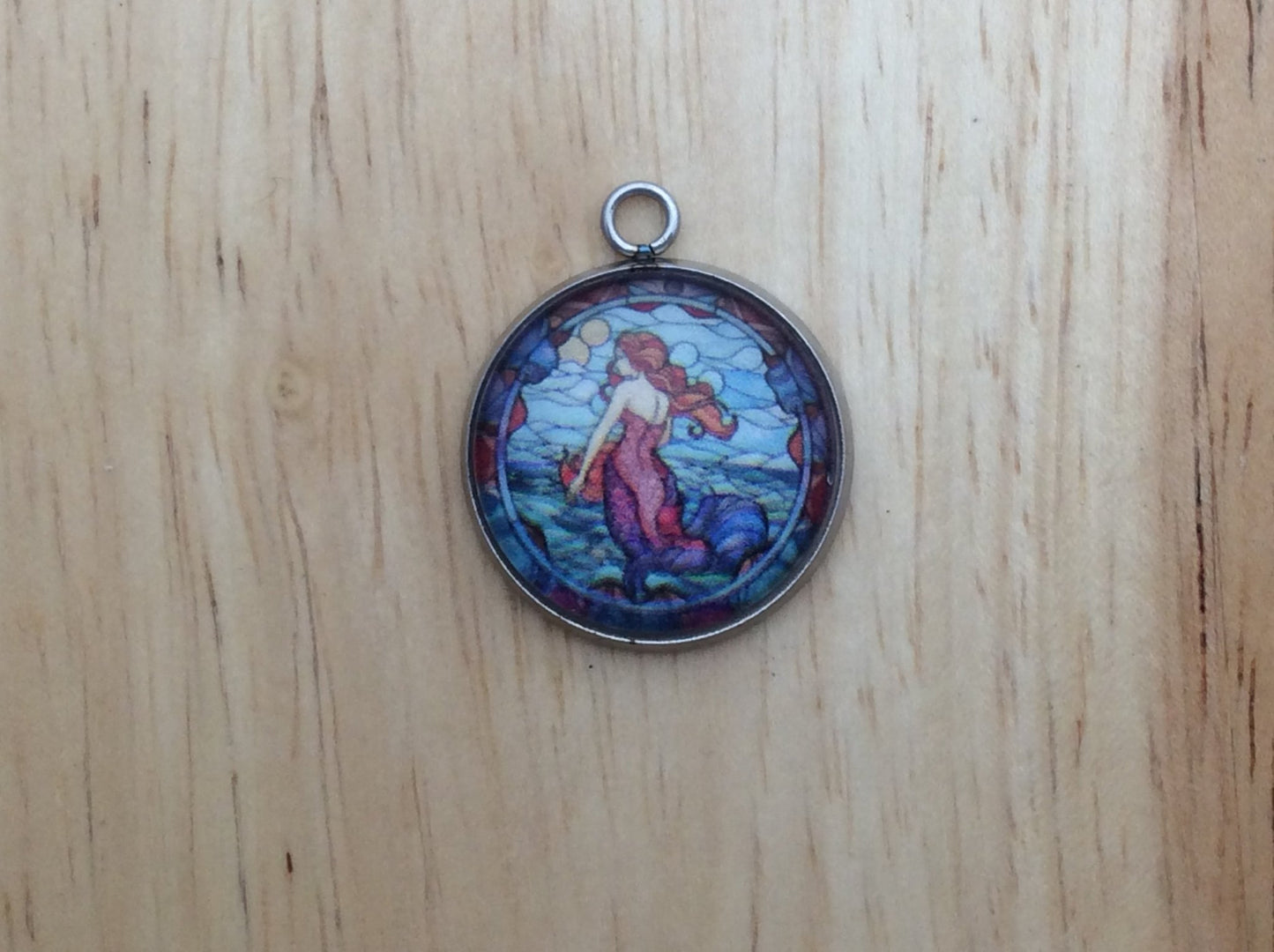 Stained Glass Mermaid Glass Cabochon Charm - ILikeWorms