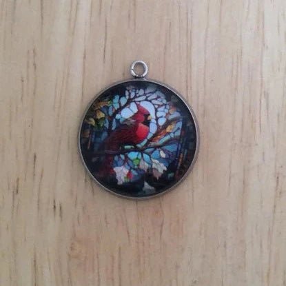 Stained Glass Style Cardinal Charms, Bird Charms, Cardinal Charm - ILikeWorms