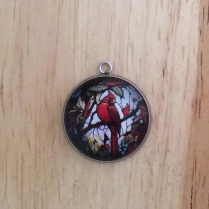 Stained Glass Style Cardinal Charms, Bird Charms, Cardinal Charm - ILikeWorms