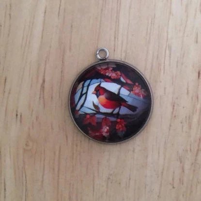 Stained Glass Style Cardinal Charms, Bird Charms, Cardinal Charm - ILikeWorms