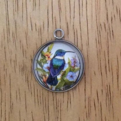 Stained Glass Style Hummingbird Charms, Hummingbird Charms - ILikeWorms