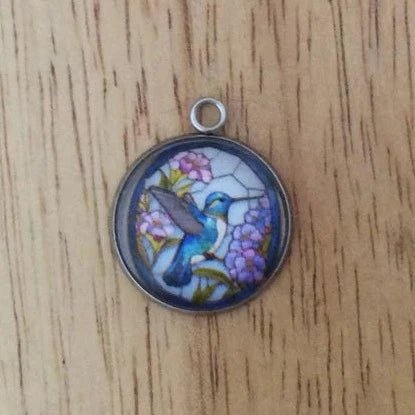 Stained Glass Style Hummingbird Charms, Hummingbird Charms - ILikeWorms