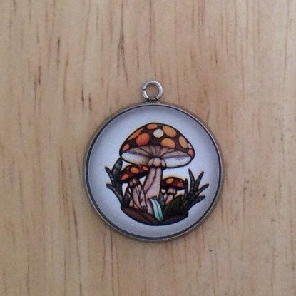 Stained Glass Style Mushroom Charms, Mushroom Charms for Jewelry - ILikeWorms