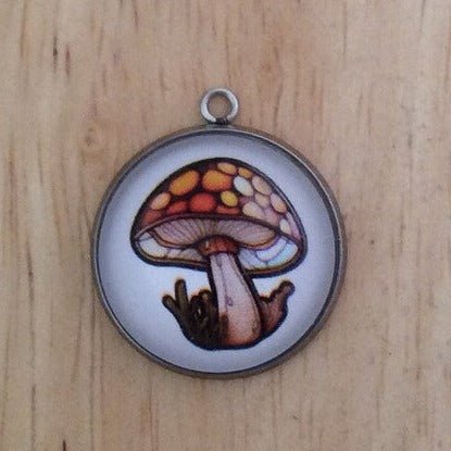 Stained Glass Style Mushroom Charms, Mushroom Charms for Jewelry - ILikeWorms