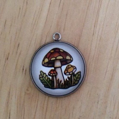 Stained Glass Style Mushroom Charms, Mushroom Charms for Jewelry - ILikeWorms